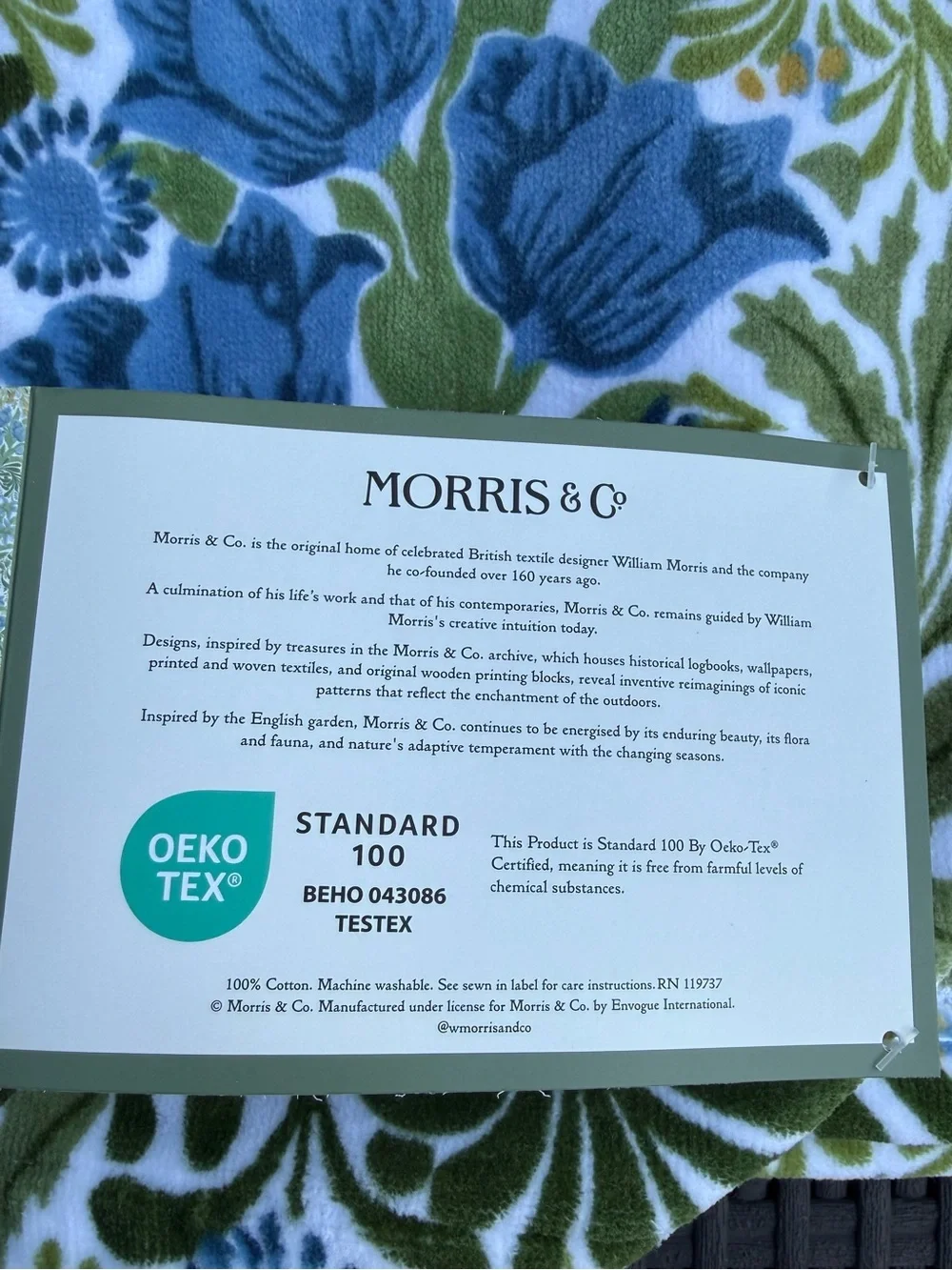 Morris & Co Luxury Beach Towel Floral Cotton Oversized Reversible Pool 40x70